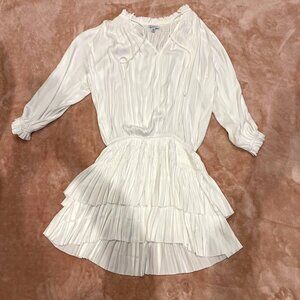 Current Air Long Sleeve Mini Dress in White Size M